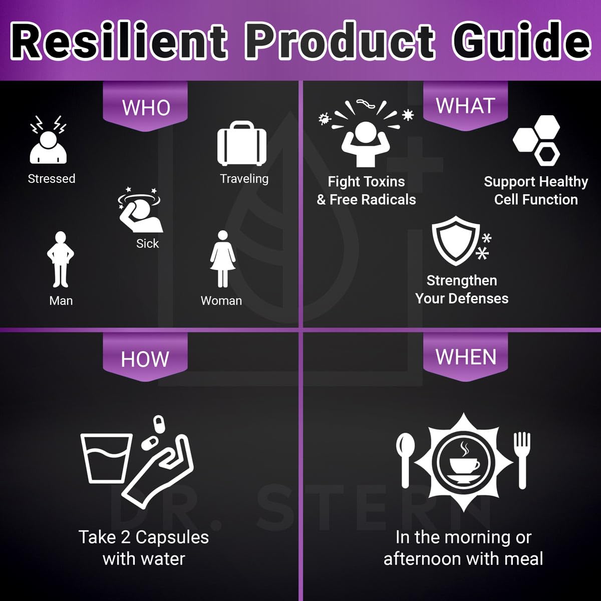 Dr. Stern Resilient Natural Immune System Support - 60 Capsules - image 4