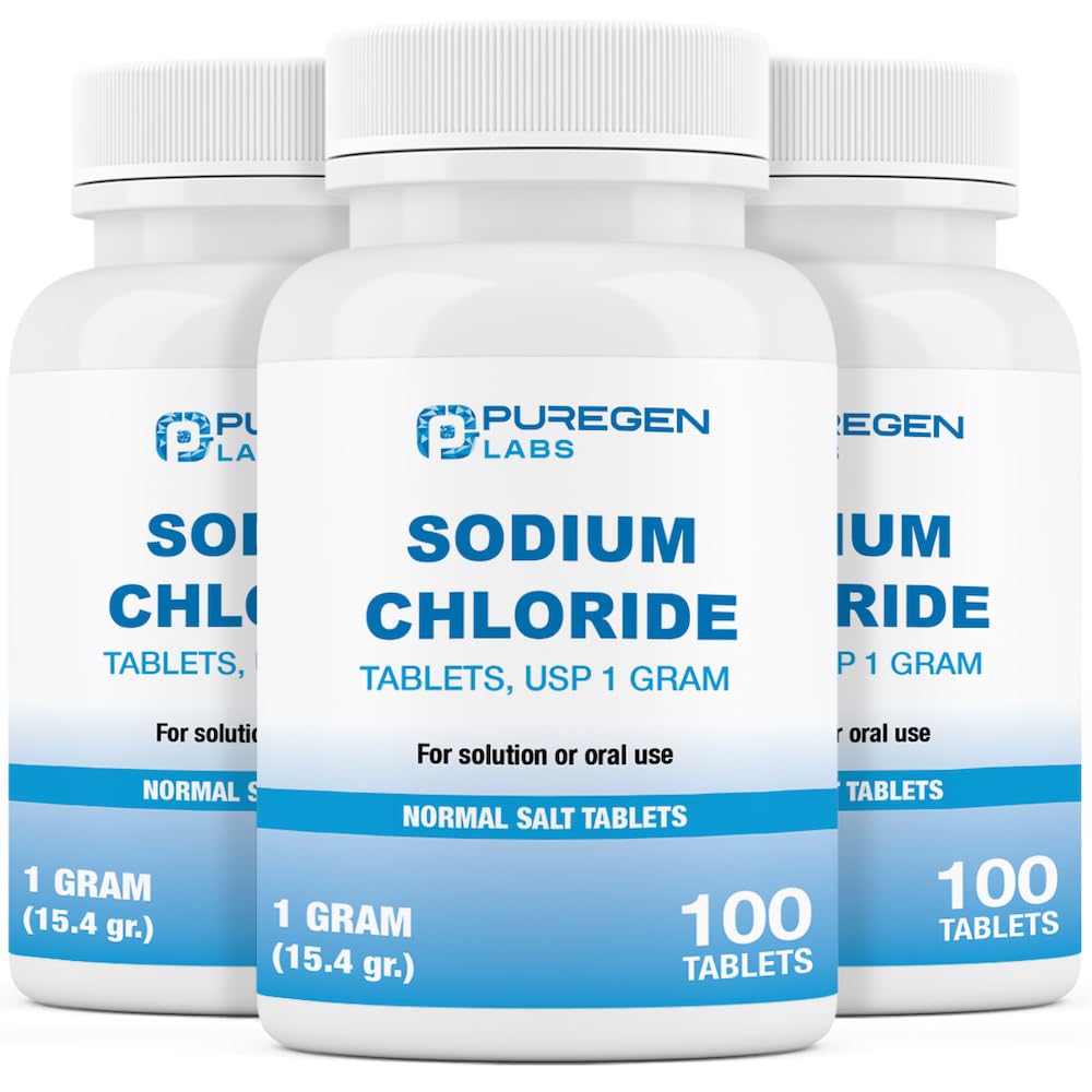 P Puregen Labs Puregen Labs Sodium Chloride Tablets 1 gm (1000 mg)
