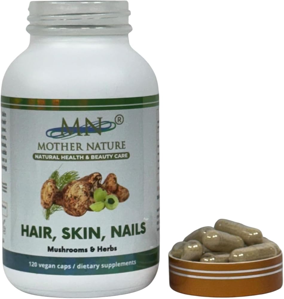 Mn Mother Nature Hair, Skin, Nails Mushrooms & Herbs - 120 Capsules - image 5