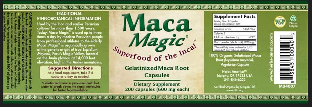 Maca Magic Organic Gelatinized Maca Powder Capsules - 200 Count - image 2
