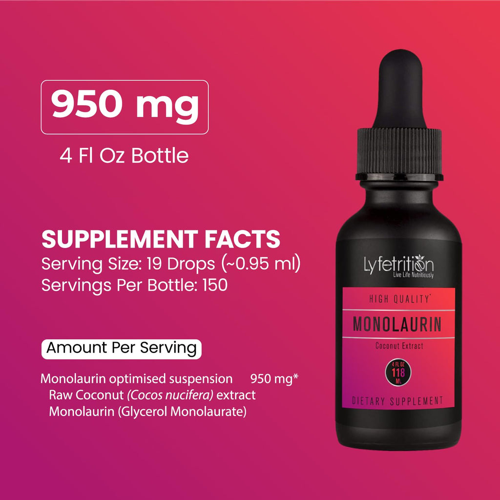 Lyfetrition Monolaurin Liquid Extract 950 mg - 4 Fl Oz - image 2
