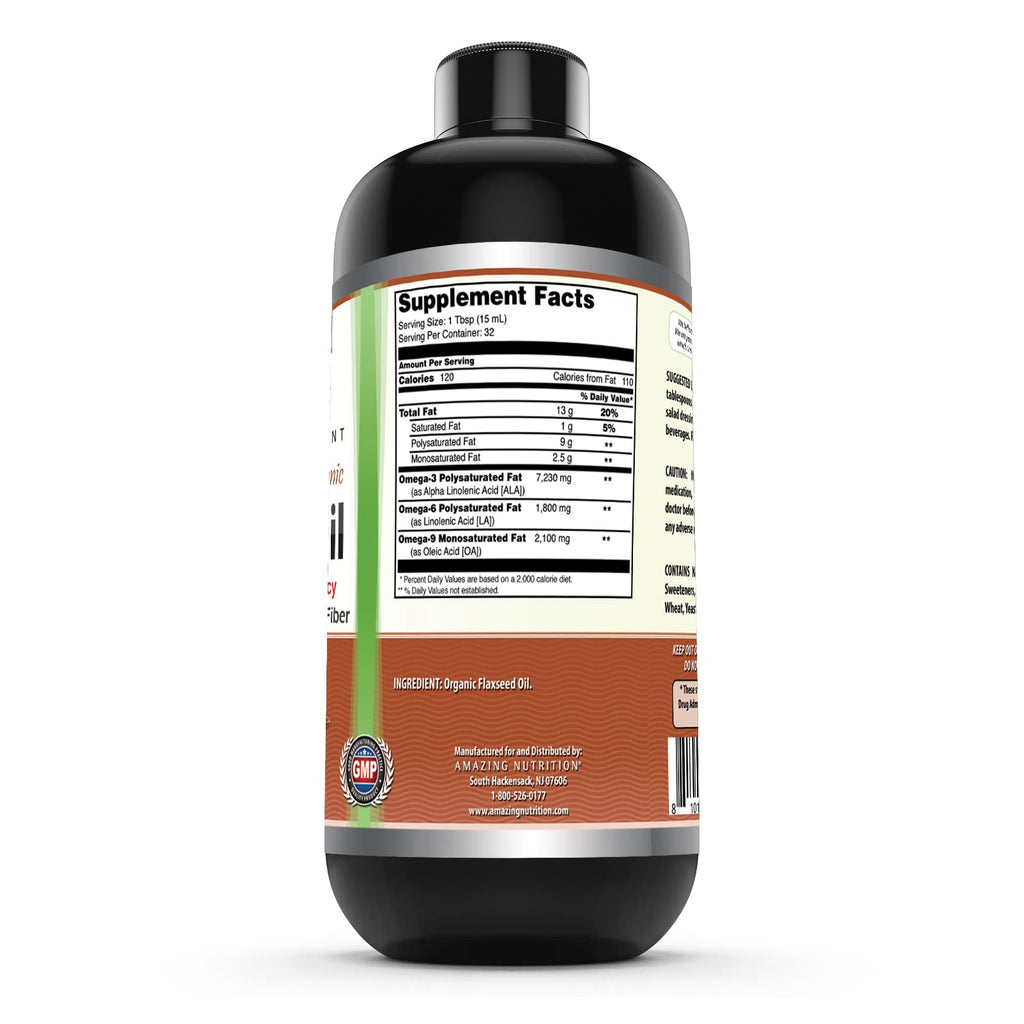 Amazing Nutrition Omega Flaxseed Oil Supplement - 16 Fl Oz - image 2