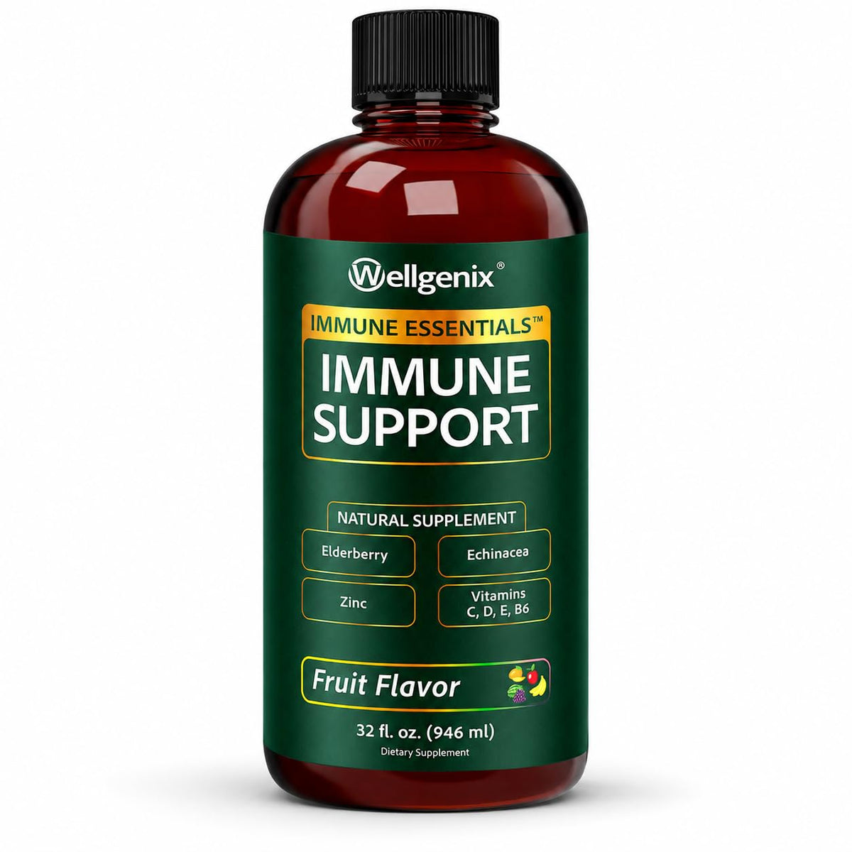 Wellgenix Immune Essentials Immune Support Liquid - 32 Fl Oz