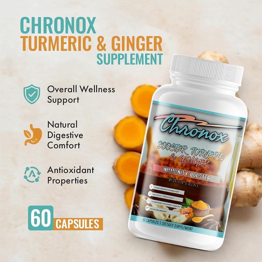 Chronox Turmeric & Ginger Supplement - 60 Capsules - image 2