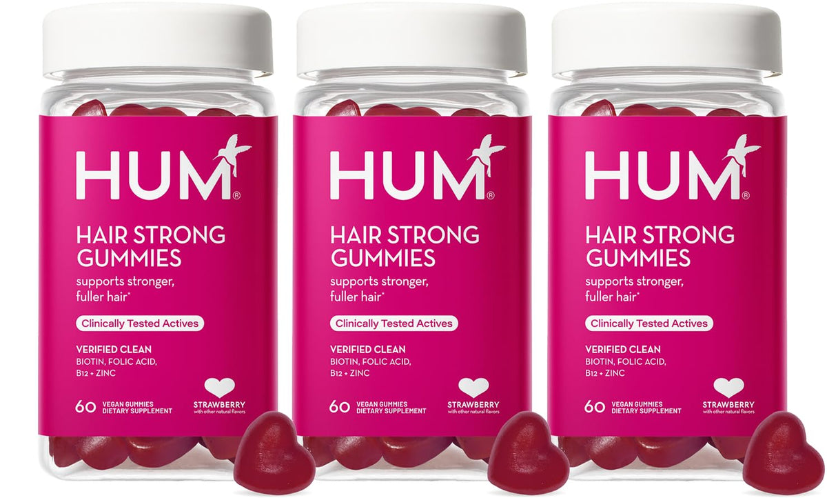 HUM Hair Strong Gummies Biotin, Zinc & Vitamin B12 - 180 Gummies