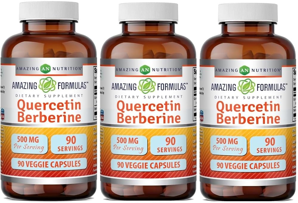 Amazing Nutrition Quercetin Berberine 500 mg - 270 Capsules