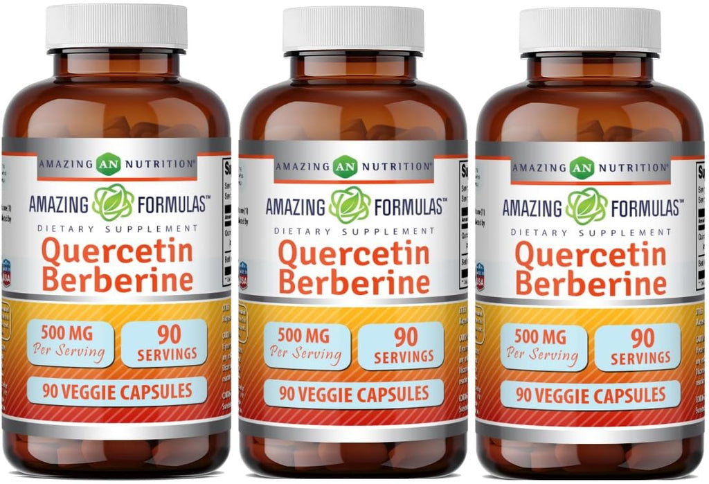 Amazing Nutrition Quercetin Berberine 500 mg - 270 Capsules