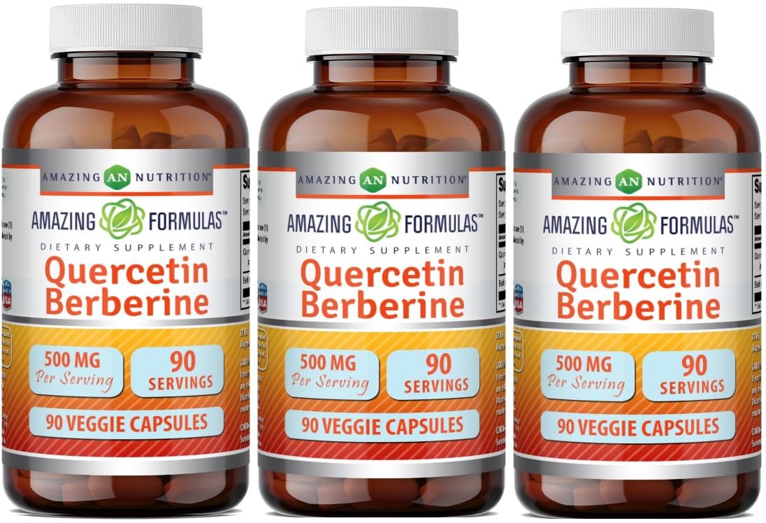 Amazing Nutrition Quercetin Berberine 500 mg - 270 Capsules