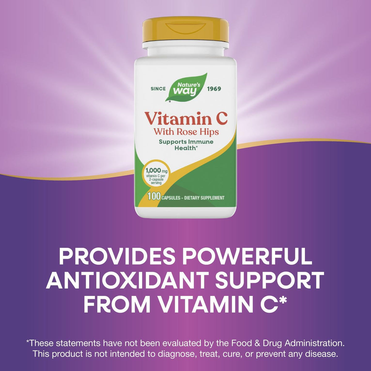Nature's Way Vitamin C-500 with Rose Hips 1000 mg - 100 Capsules - image 4
