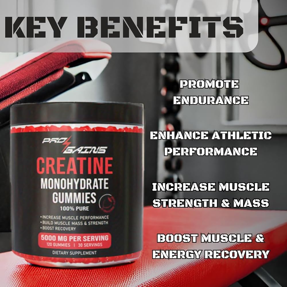 PRO GAINS Creatine Monohydrate Gummies for Muscle Strength - 120 Gummies - image 4