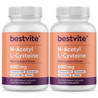 BESTVITE N-Acetyl L-Cysteine (NAC) 600mg - 240 Vegetarian Capsules