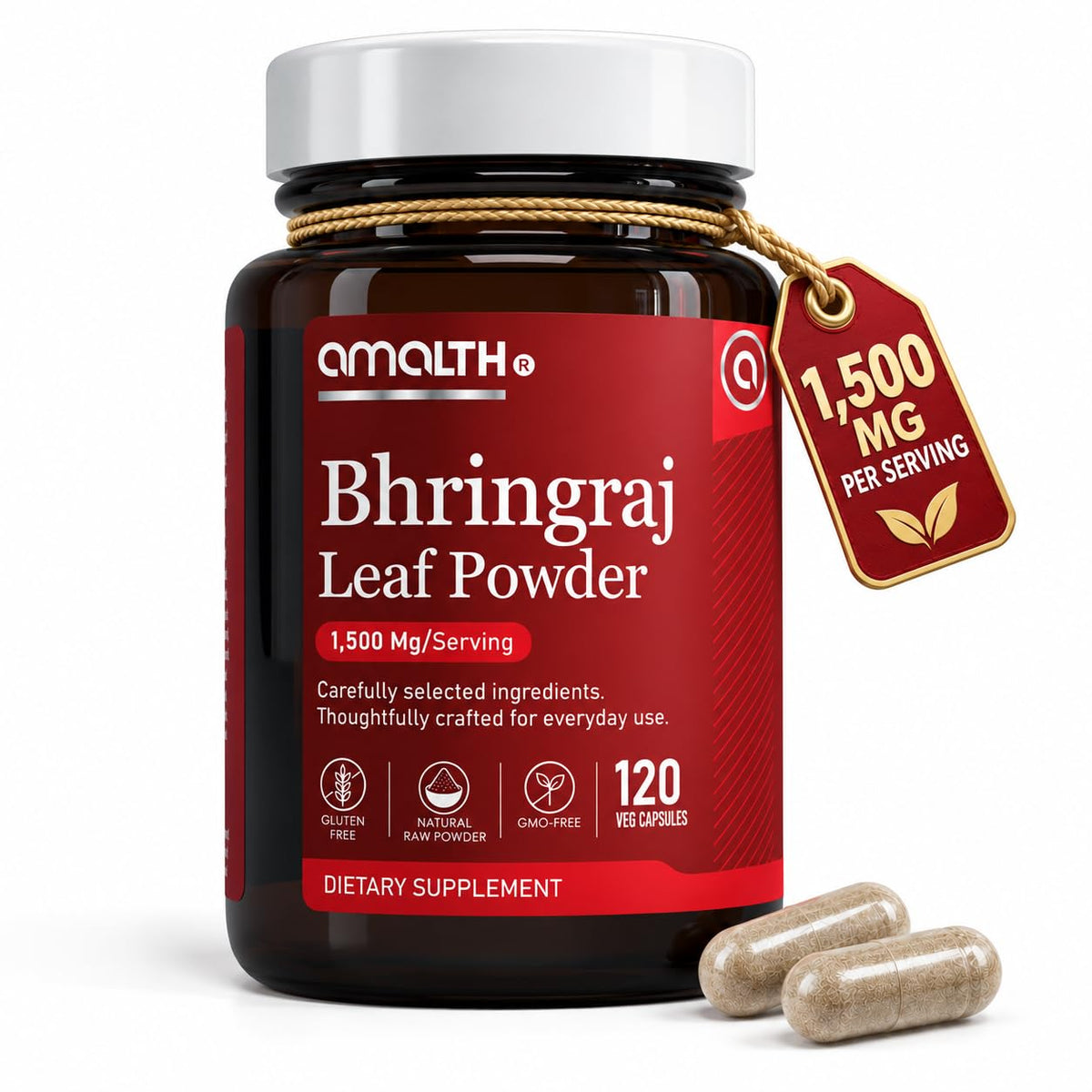 AMALTH Bhringraj Capsules 1500 mg - 120 Vegetarian Capsules