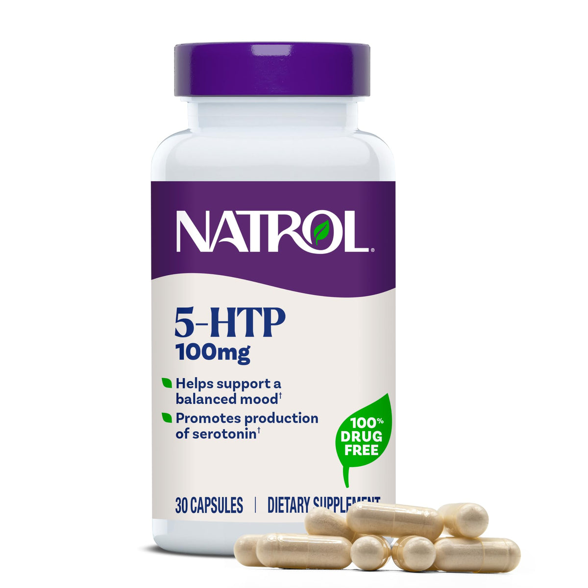 Natrol 5-HTP 100 mg for Balanced Mood - 30 Capsules