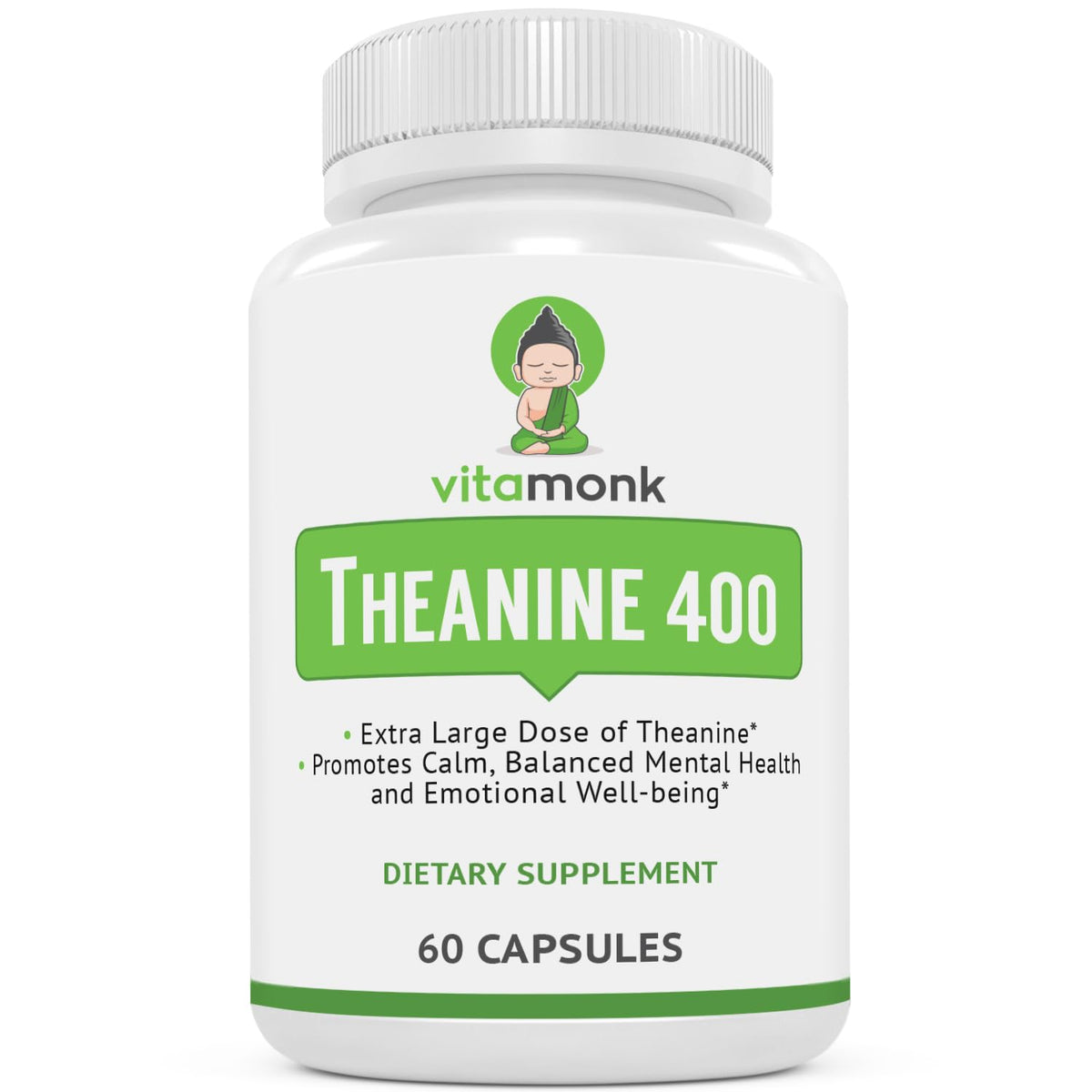 VitaMonk L-Theanine 400mg Amino Acid Supplement - 60 Capsules