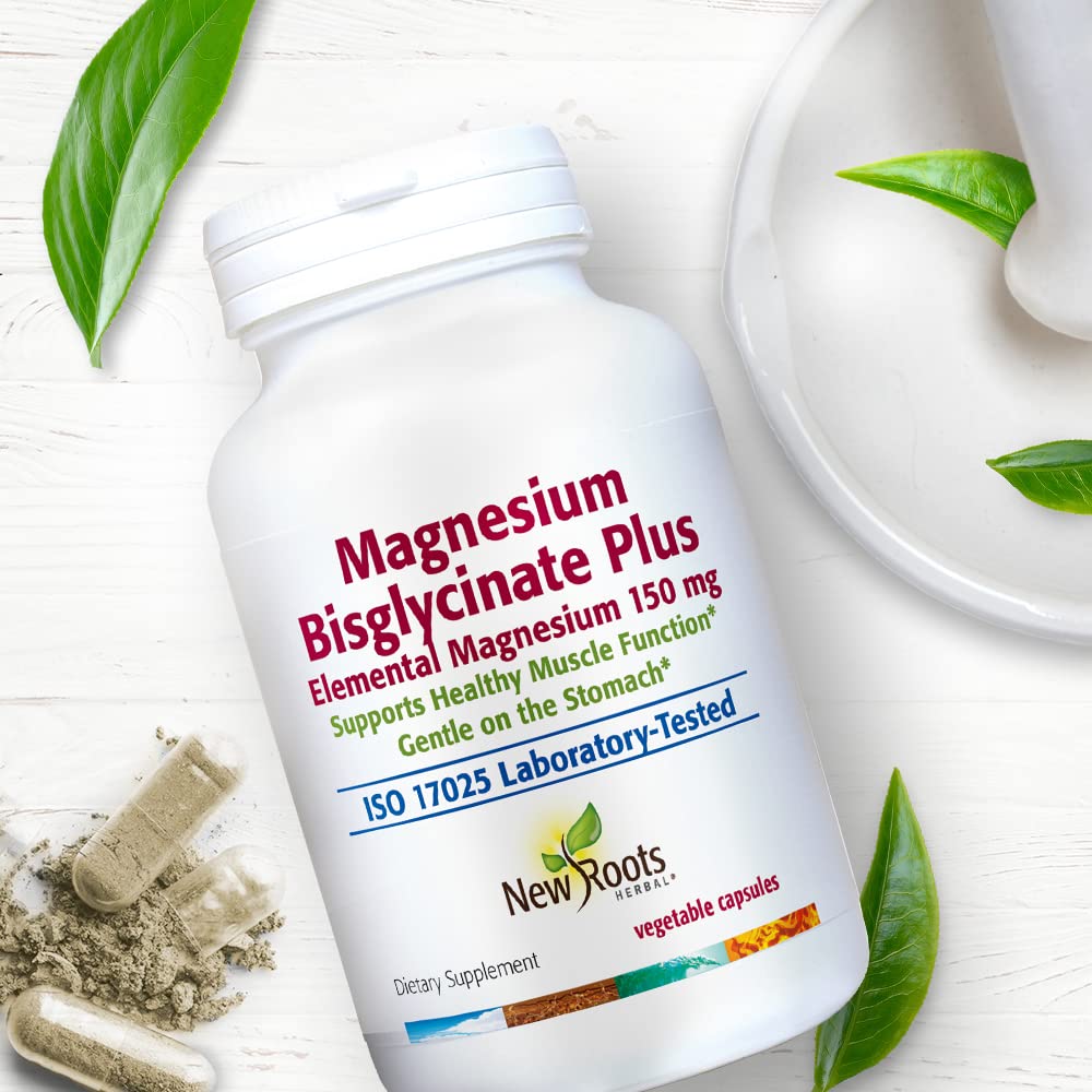 New Roots Herbal Magnesium Bisglycinate 900 mg - 120 Vegetarian Capsules - image 2