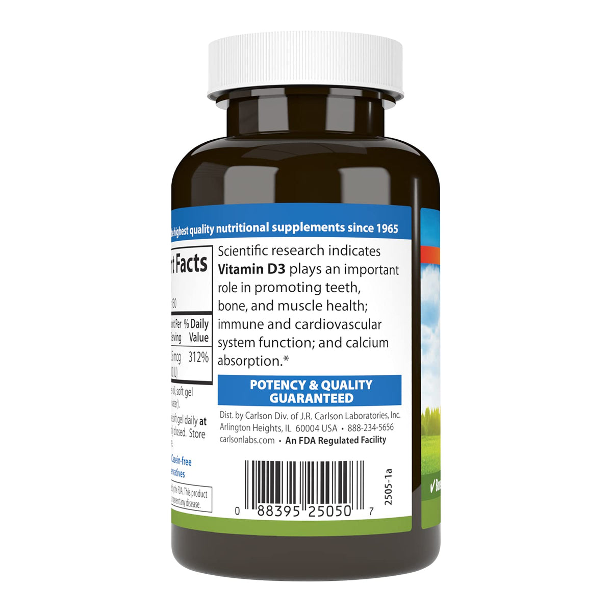 Carlson Vitamin D3 2500 IU Immune Support - 150 Softgels - image 3