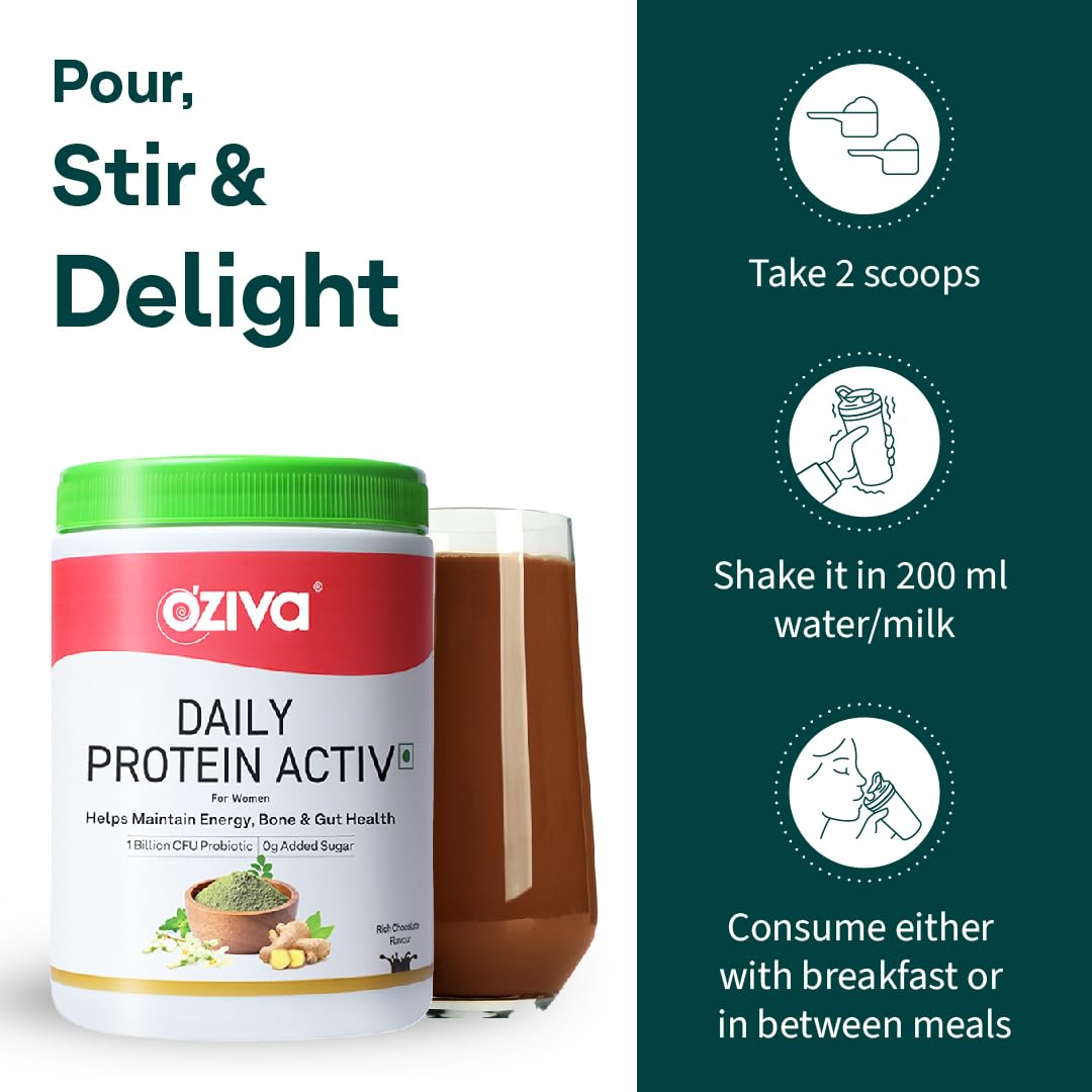 OZiva Daily Protein Activ for Women Chocolate - 300g - image 6
