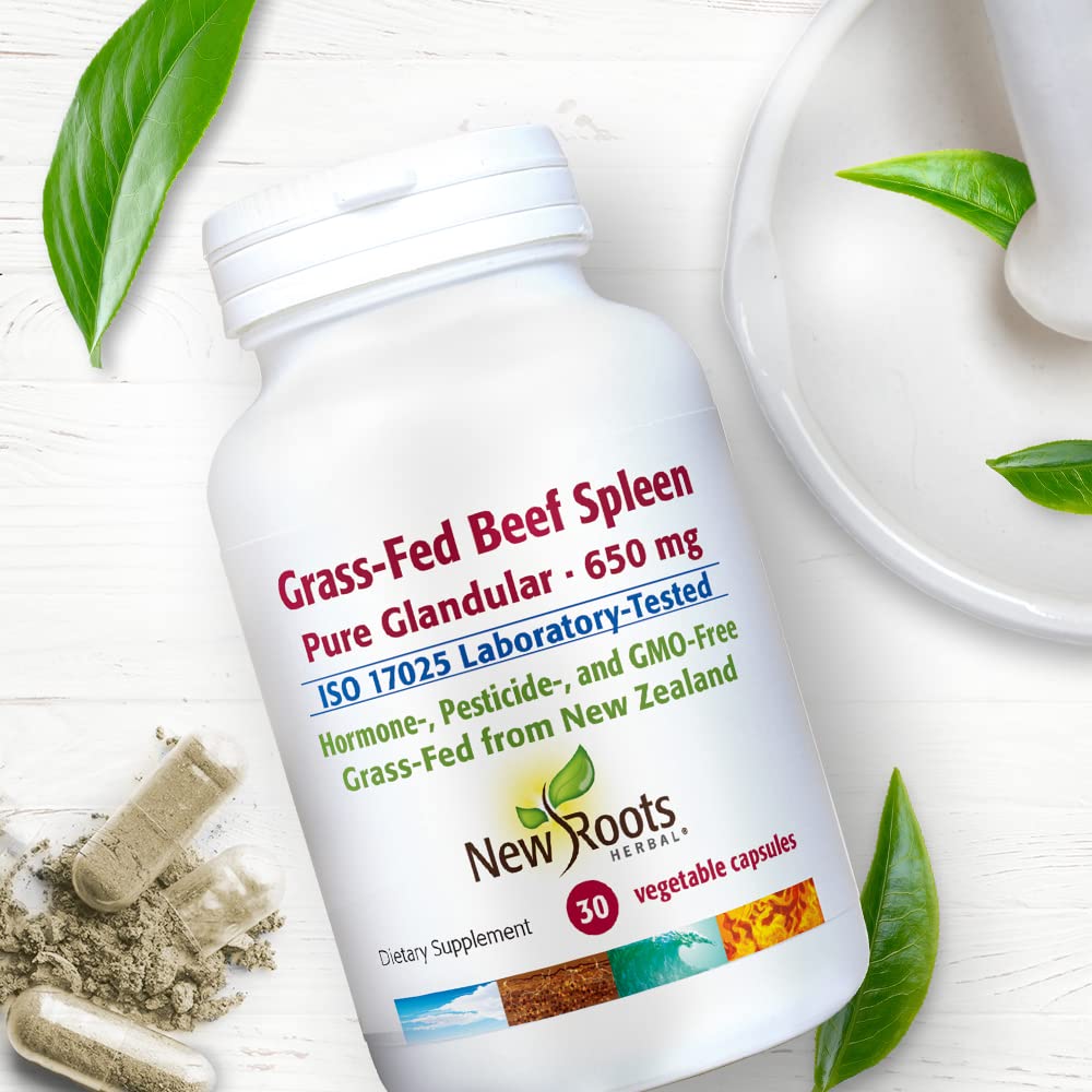 NEW ROOTS HERBAL Grass-Fed Beef Spleen 650 mg - 30 Vegetarian Capsules - image 9