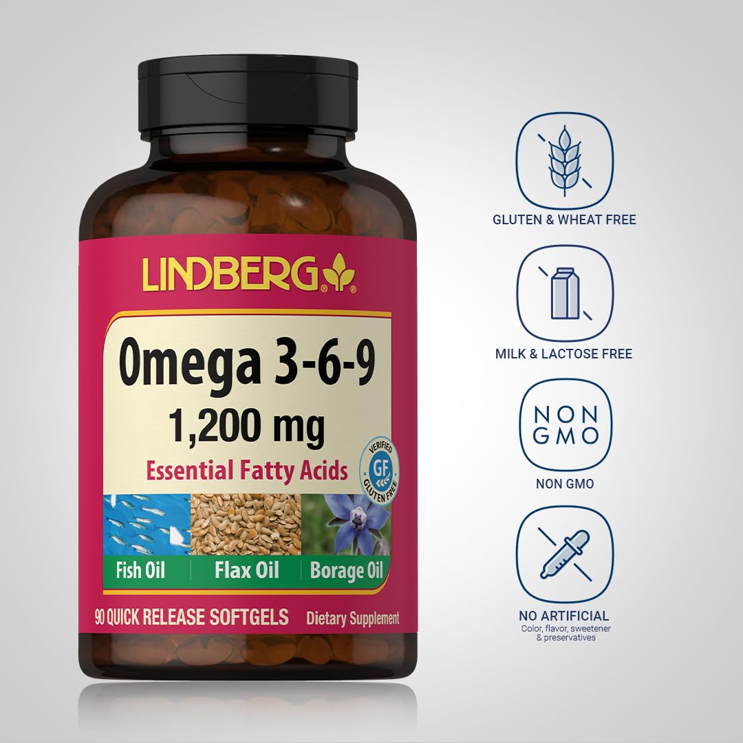 Lindberg Omega 3 6 9 Supplement 1200mg - 90 Softgels - image 3