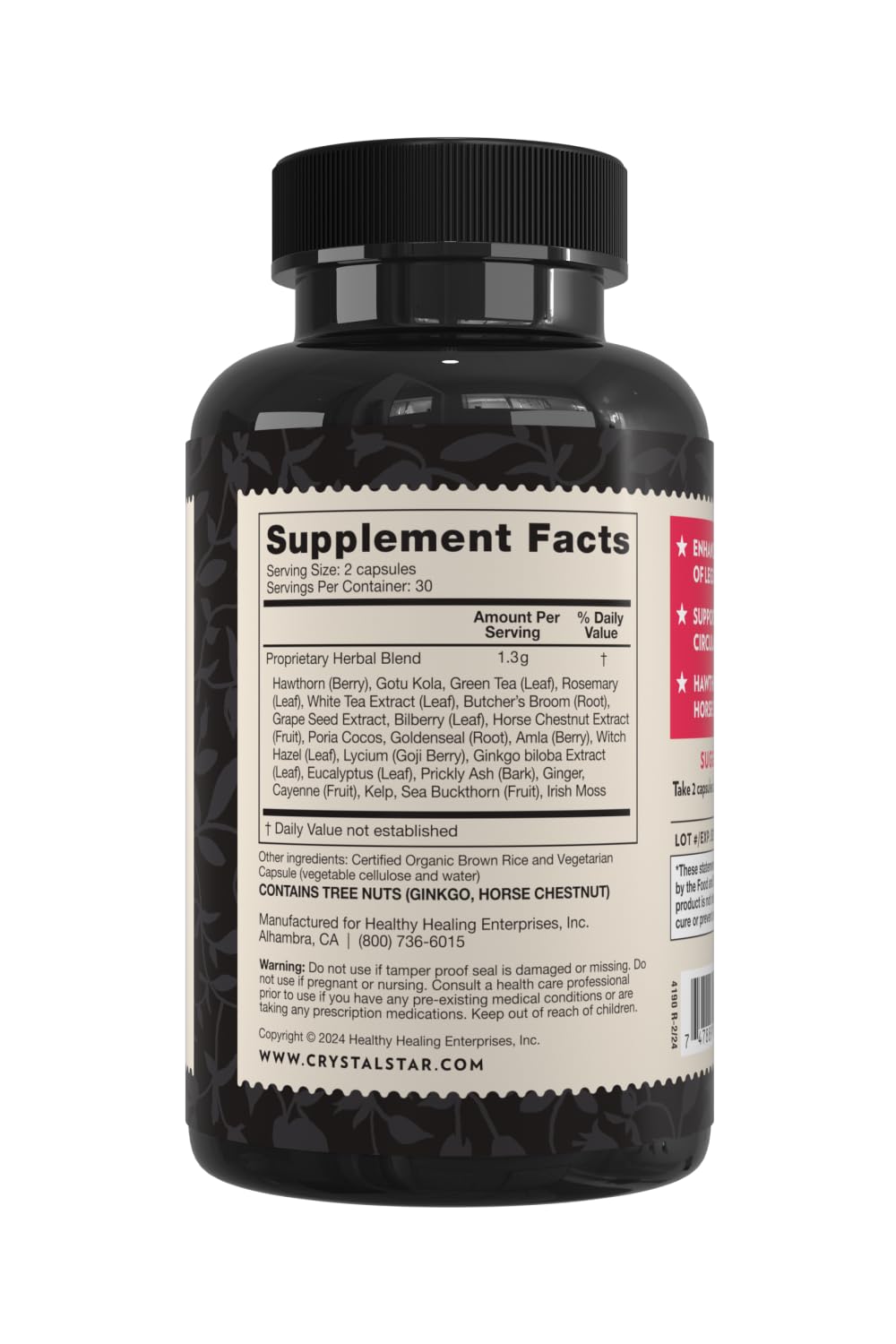 Crystal Star Vari-Vein Herbal Circulation Support - 60 Capsules - image 3