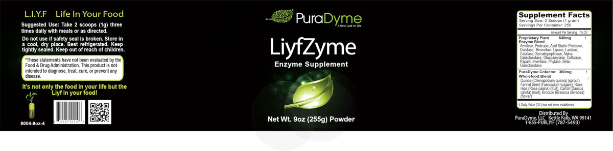PuraDyme LiyfZyme Plant-Based Enzyme Powder - 81 Servings - image 2