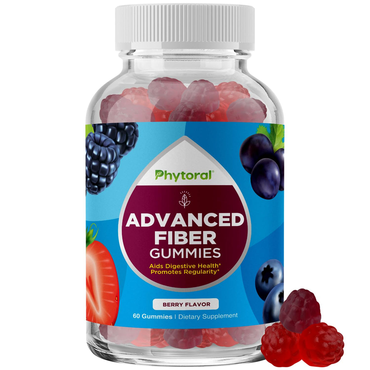 Phytoral Fiber Gummies for Adults - Chicory Root Supplement for Gut
