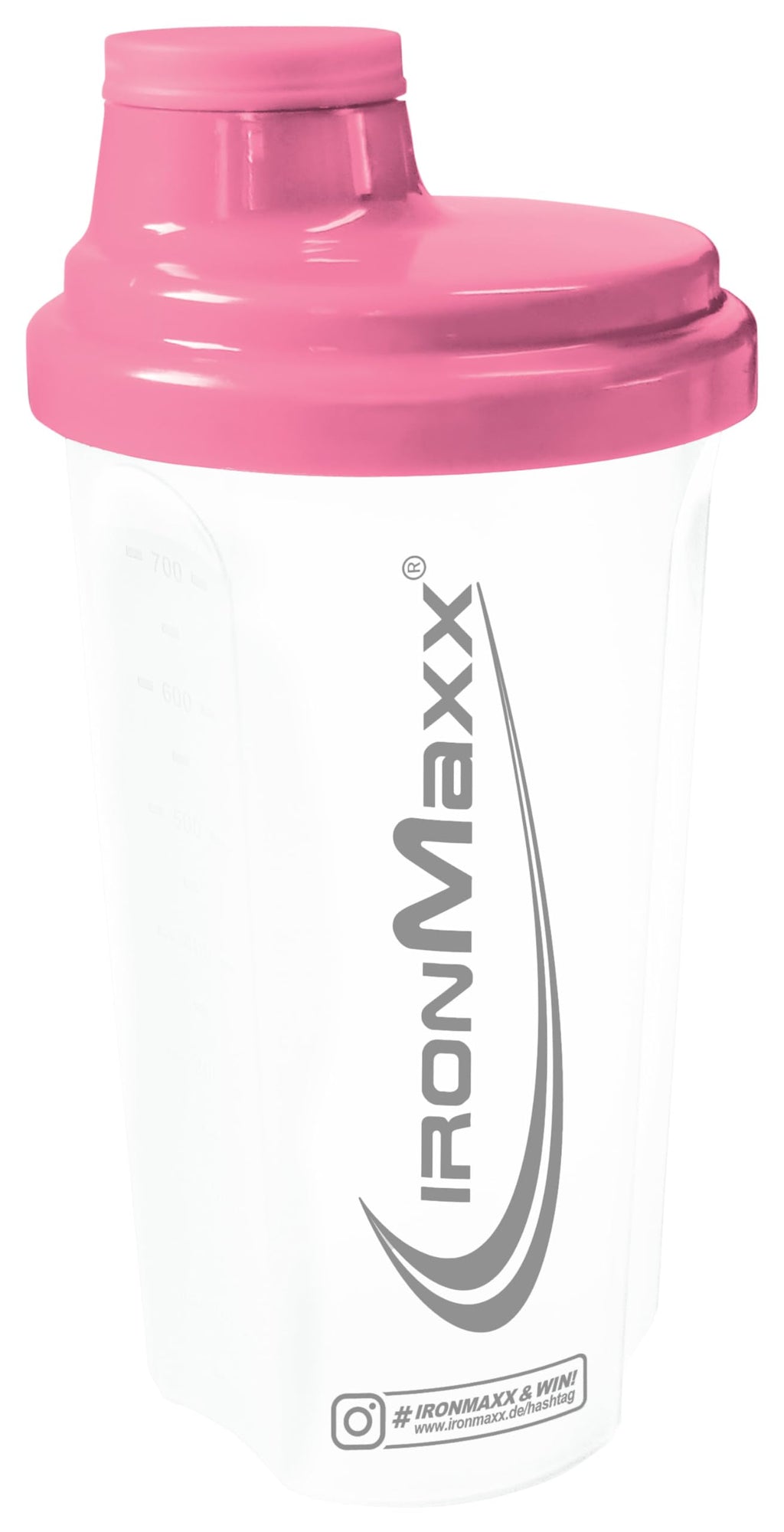 IronMaxx Protein Shaker Bottle 700ml - Frozen White Pink