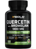 X Gold Health Quercetin with Bromelain 1300 mg - 120 Vegetarian Capsules