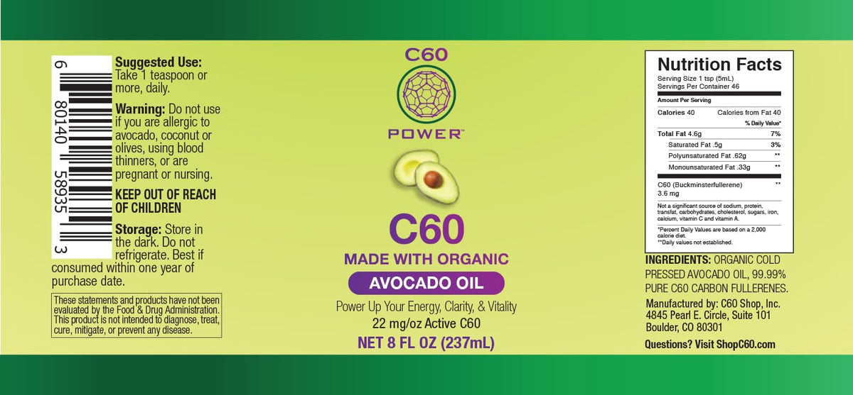 C60 Power Organic Avocado Oil