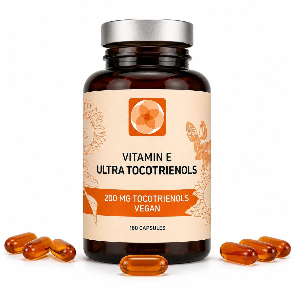 Procapsin Tocotrienols Vitamin E, All 4 Forms, Vegan Capsules