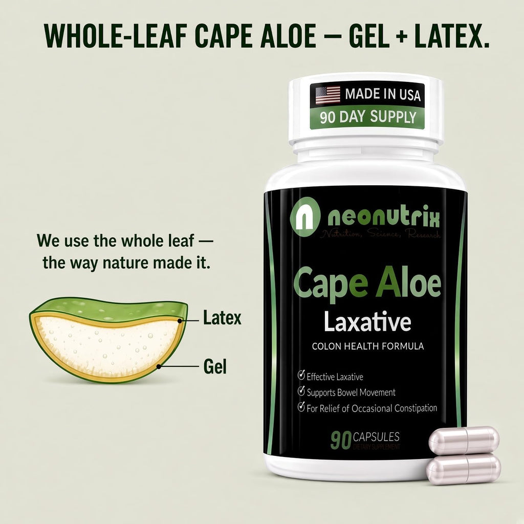Neonutrix Cape Aloe 450mg Laxative Capsules - 90 Capsules - image 3