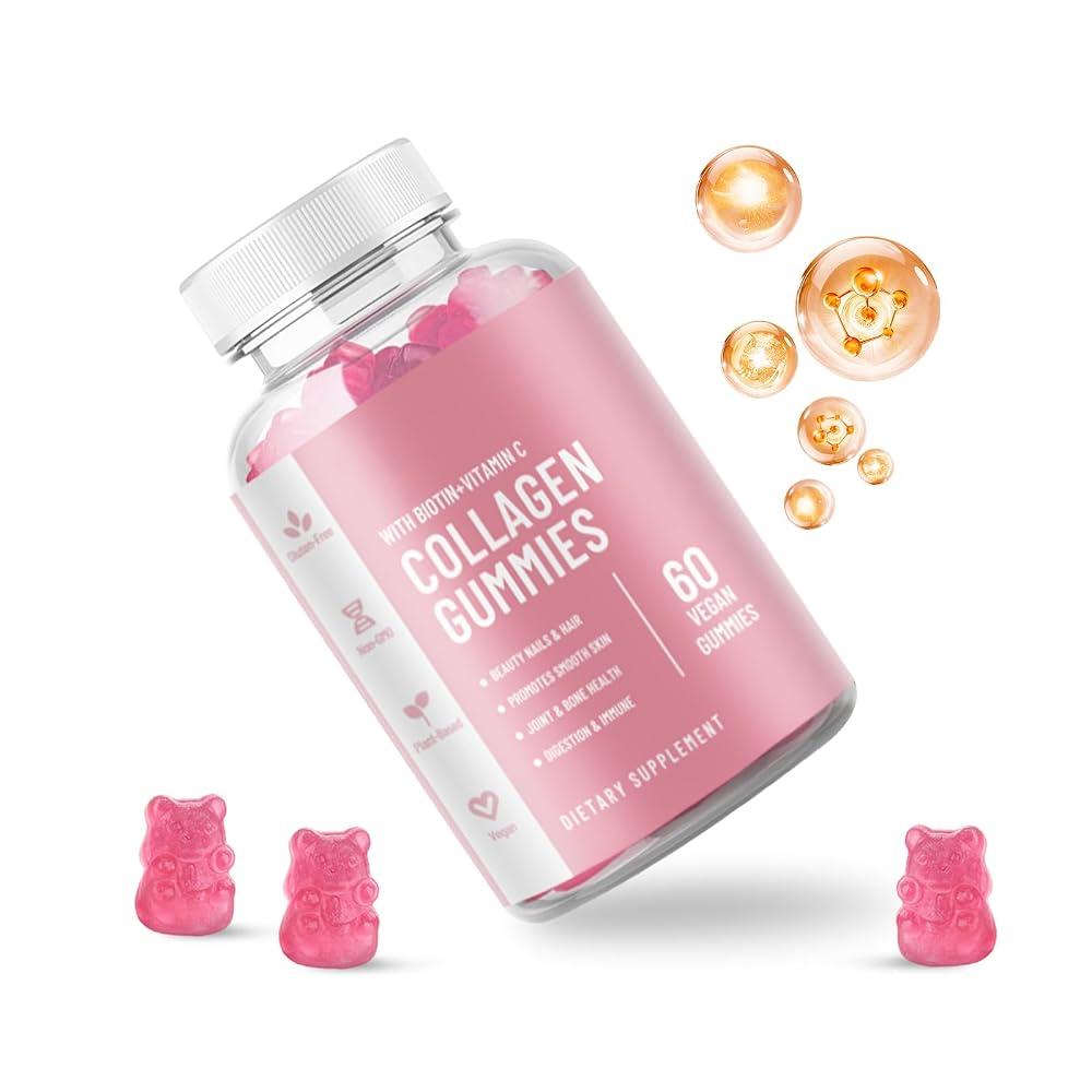 DOTSOG Collagen Gummies with Vitamin C & E - 60 Gummies