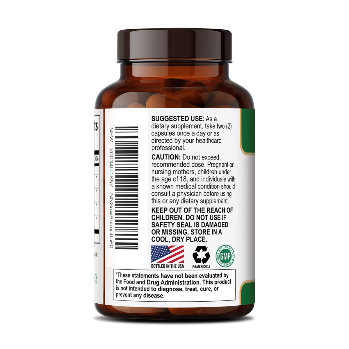 Nature's Nutrition Saw Palmetto for Men - 3X Strength Prostate Health