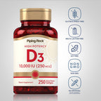 Piping Rock Vitamin D3 10000 IU - 250 Softgels - image 3