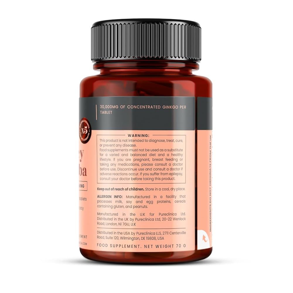 pureclinica Ginkgo Biloba 600mg 50:1 Extract - 90 Tablets - image 2