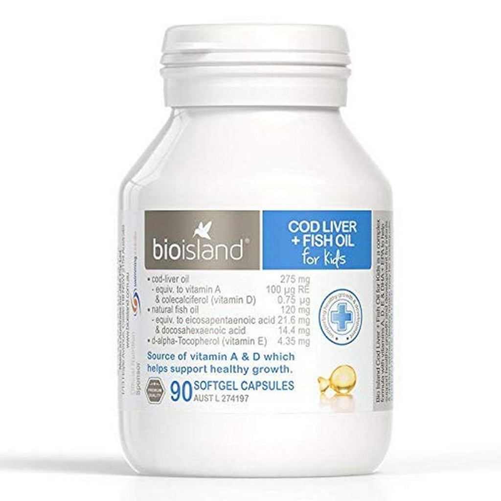 Bioisland Cod Liver + Fish Oil Omega-3 - 90 Capsules