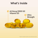 Jarrow Formulas Vitamin D3 2500 IU Immune Support - 100 Softgels - image 3
