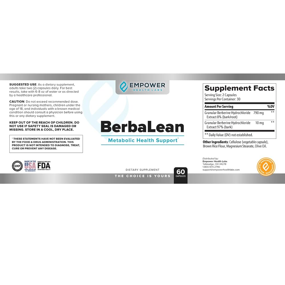 Empower Health Labs NewBerbaLean Berberine & HCl - 60 Capsules - image 2