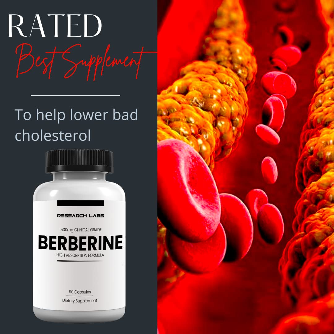 Research Labs Berberine 500mg High Absorption - 180 Capsules - image 4