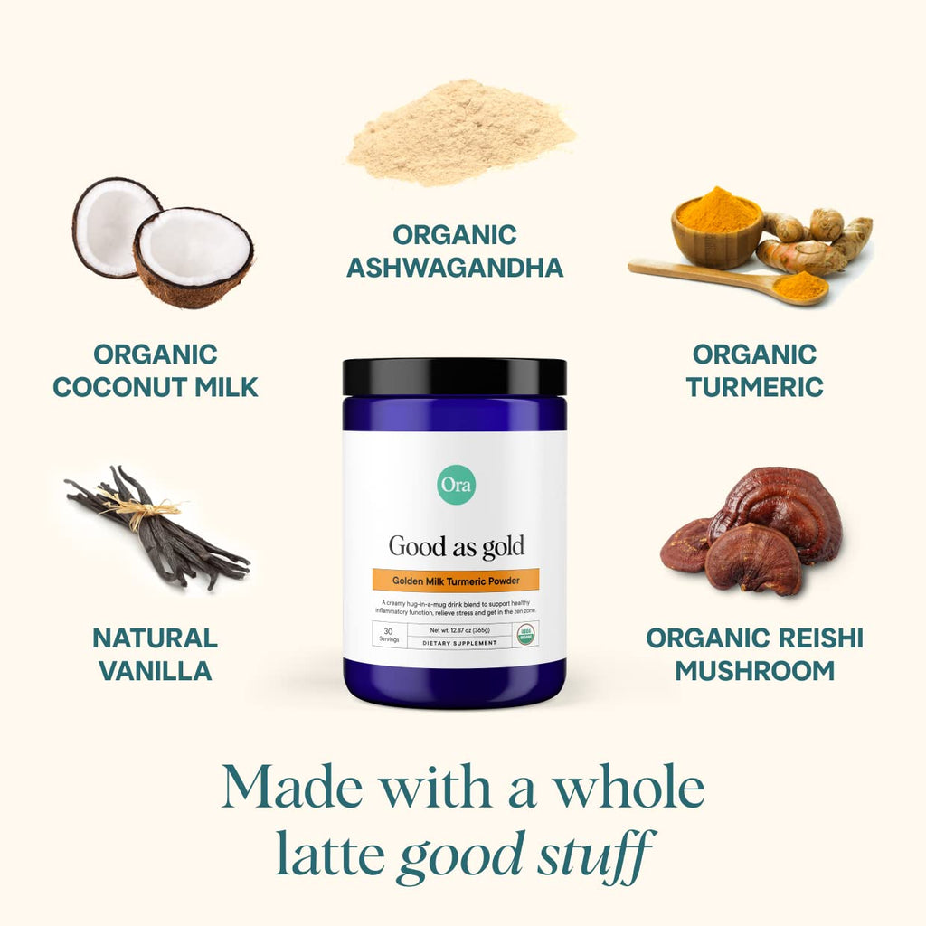 Ora Organic Golden Milk Powder with Turmeric & Adaptogens - 30 Servings - image 6