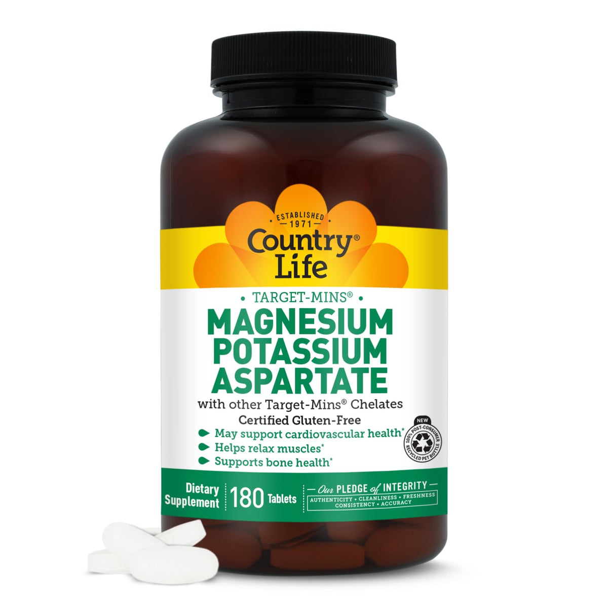 Country Life Target-Mins Magnesium Potassium Aspartate 600 mg/198 mg