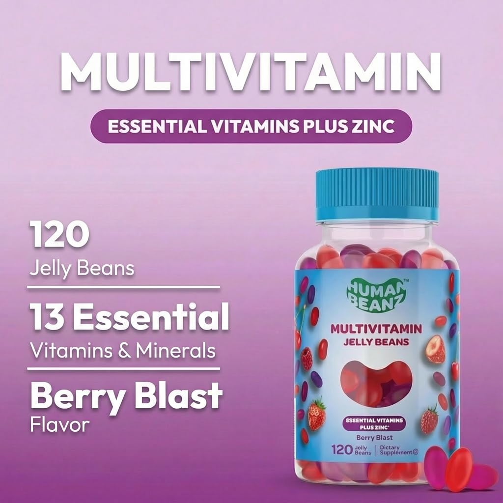 Human Beanz Multivitamin Jelly Bean Gummies with Zinc - 120 Count - image 2