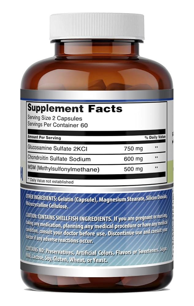 Amazing Nutrition Glucosamine Chondroitin MSM 1850 mg - 120 Capsules - image 6