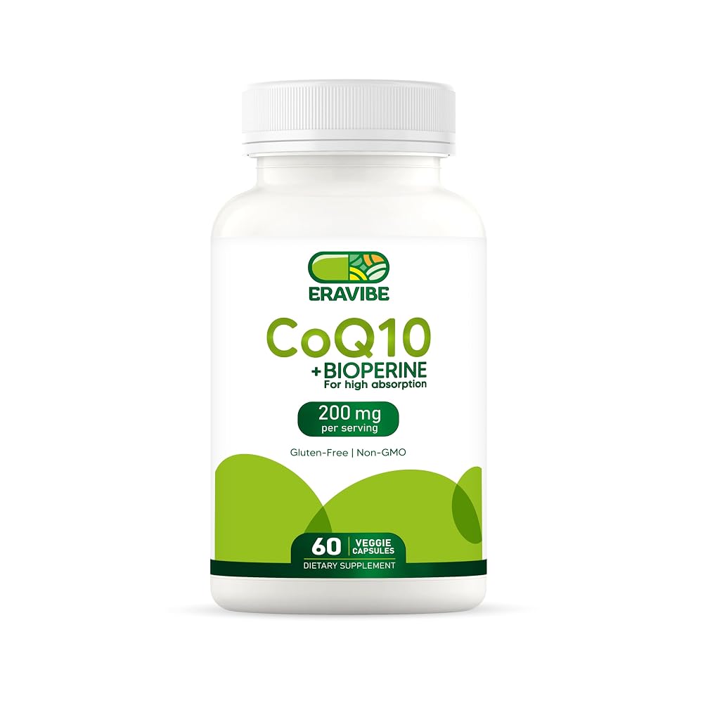 ERAVIBE Pure CoQ10 Energy Support 200 mg - 60 Veggie Capsules