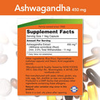 NOW Foods Ashwagandha Extract 450mg Adaptogen - 180 Vegetarian Capsules - image 2