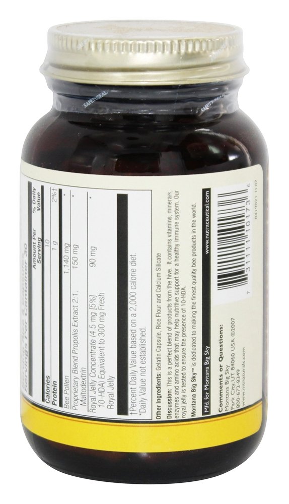 Montana Big Sky Bee Pollen with Royal Jelly & Propolis - 90 Capsules - image 4