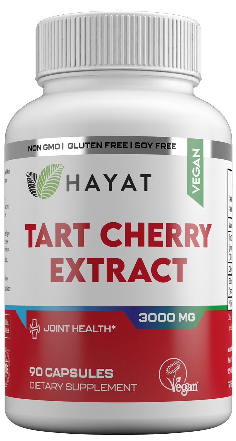 HAYAT Tart Cherry Extract 3000 MG Vegan - 90 Capsules
