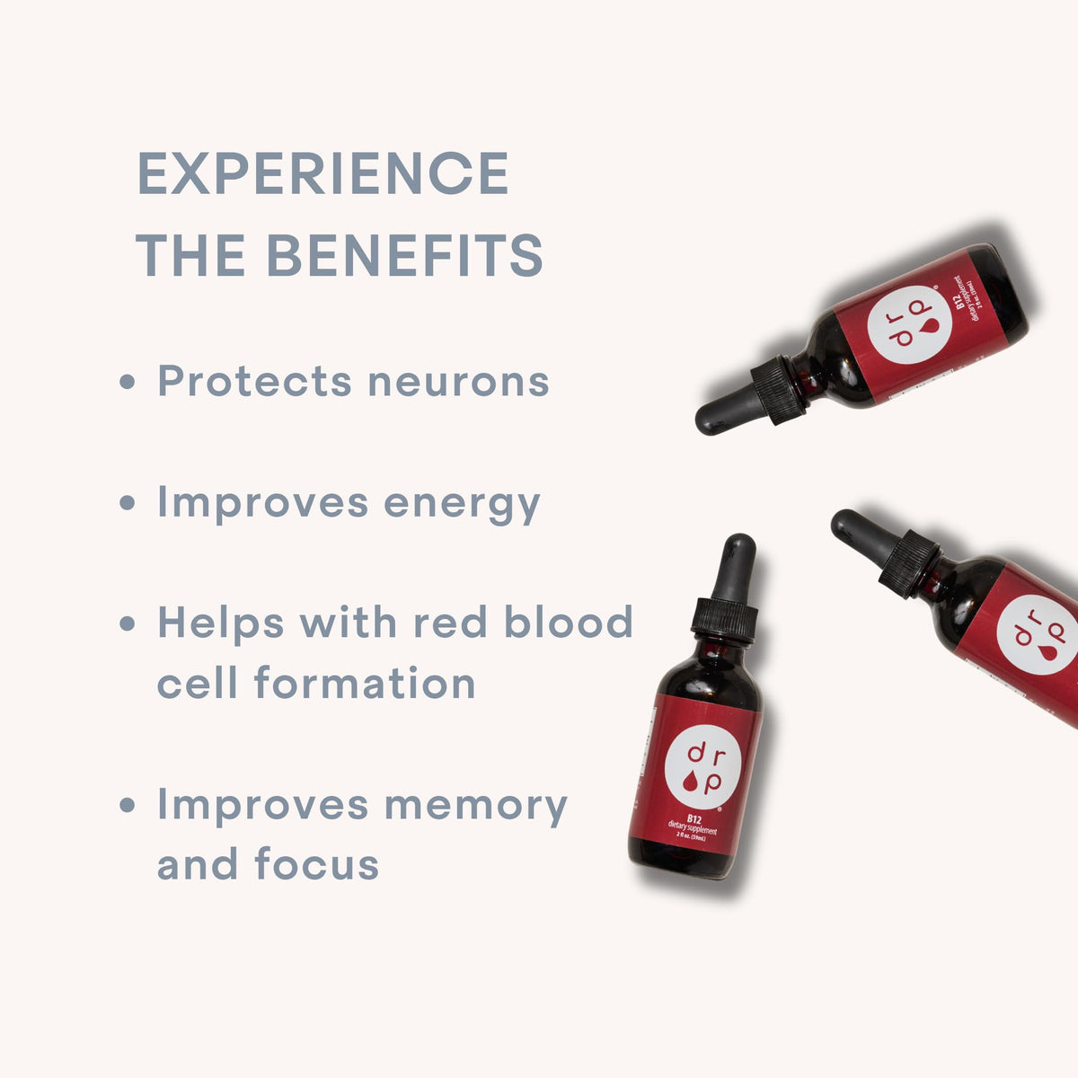 D R P Vitamin B12 Liquid Drops 2500 mcg for Energy - 2 fl oz - image 3