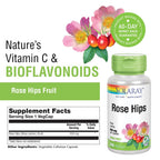 Solaray Rose Hips 550 mg Herbal Support - 100 Vegan Capsules - image 3