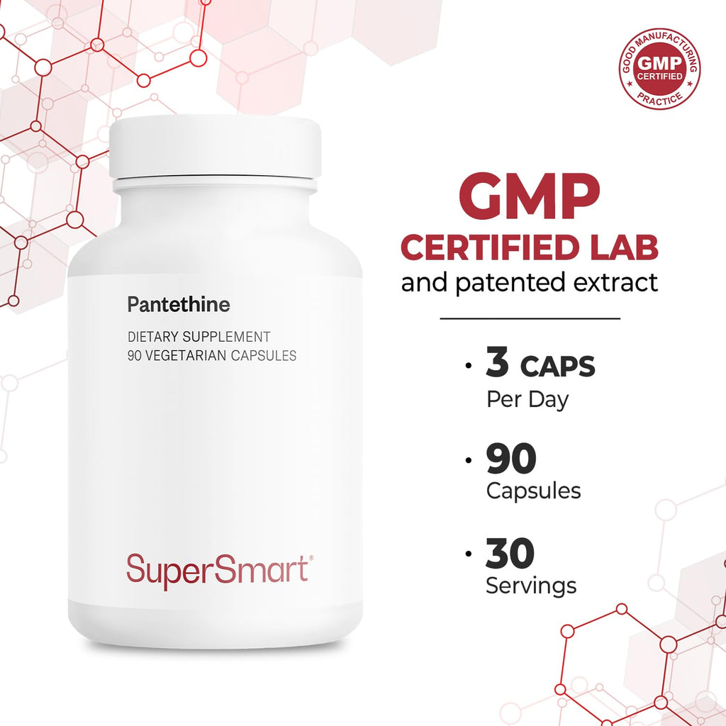 Supersmart Pantesin Pantethine 600 mg Vitamin B5 - 90 Vegetarian Capsules - image 5